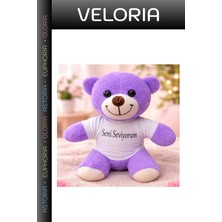 Veloria Özel Seri Kutlama Hediyesi Hatıra Eşya Seni Seviyorum Tişörtlü Peluş Ayı