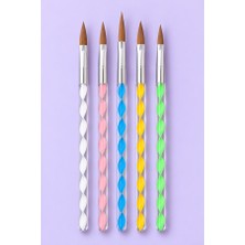 Mist Color Spiral Saplı Ince Uçlu Nail Art Fırça Seti 5 Adet