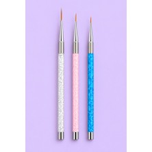 Mist Color Simli Saplı Liner Fırça Seti 3 Adet