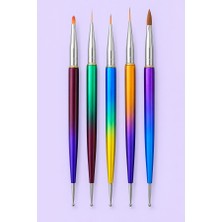 Mist Color Degrade Saplı Fırça ve Dotting Seti 5 Adet