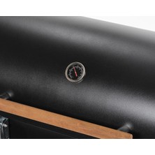 Cheffi Grillord‑75 Kömürlü Barbekü 75 cm 2 Adet Döküm Izgaralı Siyah Renkli Set (Önlük + Kılıf)