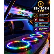 Sekizgen Led Piksel Ledli Sese Duyarlı 20'lik Midrange Kapak 2 Takım 4 Kapak 358 Mod Kumandalı