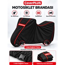 CoverPlus Vespa Primavera 150 Touring Motor Brandası (Siyah-Kırmızı Biyeli) Motosiklet Brandası, Motor Çadırı,motor Örtüsü,kılıf