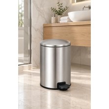 Primanova Compact 3 Lt Banyo Mutfak Ofis Çelik Çöp Kovası - Metalik