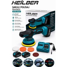 Heilber BA011534 Şarjlı Polisaj Makinesi 36V Çift Akülü Devir Ayarlı 150 mm Pasta Cila Makinesi Kömürsüz Motor
