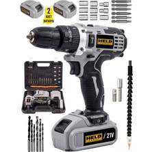 Held Power 21V Çift Akülü Darbeli / Darbesiz Akülü Vidalama Matkap Seti (Aksesuar Çantalı)