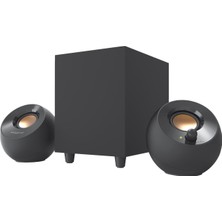 Creative Pebble Plus Siyah  2.1 35W USB Multimedya Stereo Hoparlör Seti  Minimalist Tasarım Özellikleri