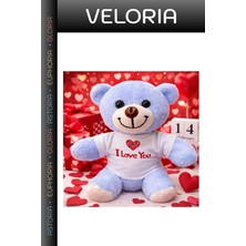 Veloria Delux Serisi I Love You Ayıcık Kutlama Hediyesi Eğlenceli Süs Tatlı Hatıra