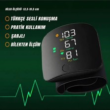 Mayf Türkçe Konuşan Bilek Tansiyon Aleti Şarjlı Tam Otomatik Tansiyon ve Nabız Ölçme Dijital Sesli  – Akıllı LCD Ekranlı, Hassas Ölçüm, Sesli Tansiyon Aleti, Ev Tipi Cihaz