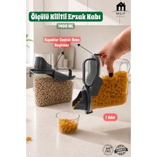 Muf Home 1400 ml Hava Almaz Ölçülü Saklama Kabı - Pratik 4 Taraflı Kilitli Erzak Kabı ve Bakliyat Organizeri - Mama Kabı Bpa Içermez