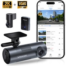 Ottocast Ottosafe Cam 2'si 1 Arada 2k Qhd Ön ve Full Hd Arka Araç Kamerası + Kablosuz Carplay&android Auto, Ekranda Canlı Izleme