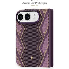 iPhone Duo Uyumlu Kılıf M-Safe Şarj Özellikli Raptic Aramid Skinpro Scepter Serisi Karbon Kapak Mor