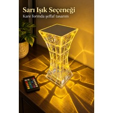 Sovrent Kare Tabanlı Renk Seçimli Şeffaf Masa Lambası