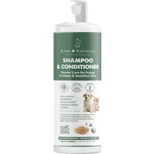 Kahu Naturals Tendercare Şampuan ve Nemlendirici, Yavru ve Hassas Cilde Sahip Kedi ve Köpekler Için, Hipoalerjenik, Bitkisel Ekstrakt, 250 ml