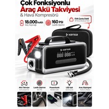Blackbird Game Center Kensa Hp-14 Oto Akü Takviye Cihazı 18000 Mah Powerbank Lastik Şişirme Kompresörü Şarjlı Araç Süpürgesi