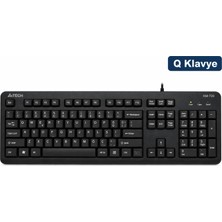 A4Tech A4 Tech Km-720 Siyah Kablolu Standart Klavye Türkçe Q Ev - Ofis Kullanımı İçin Multimedya Tuşları