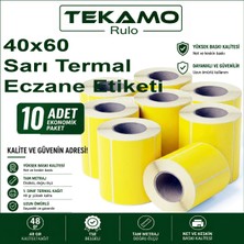 Tekamo 40X60 Sarı Termal Eczane Etiketi 500 Sarım 10 Adet