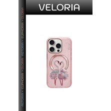 Veloria Yeni Nesil Koruma Kabı Cihaz Kılıfı Telefon Koruyucu iPhone 16 Pro Uyumlu Magsafe Flamingo Kılıf 3D
