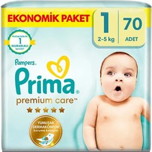 2 Adet Prima Premium Care Süper Paket 1 Numara Bebek Bezi 70'li