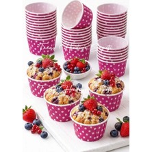 Trend Hediye Sepeti Koyu Pembe Puantiyeli Cupcake Muffin Kalıbı 50'li Dayanıklı Gıda ile Temasa Uygun