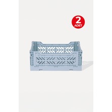 2 Adet - Aykasa Minibox Pale Blue Katlanabilir Kasa 261710