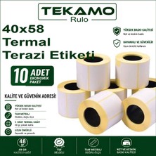 Tekamo 40X58 Termal Barkod Etiket Terazi Etiketi 500\'LÜ 10 Adet