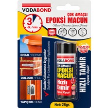 Vodabond Çok Amaçlı Epoksi Macun 28 gr – 3 Dakika Hızlı Tamir, Yapıştırıcı ve Dolgu