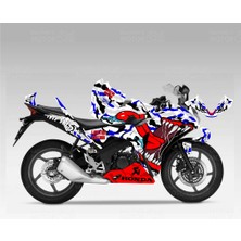 Moto Sticker 54 Honda CBR 125 R Asphalt Monster Desing Sticker Set  Mavi Detaylı