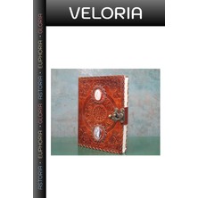 Veloria Delux Serisi Okul Gereci Hatırat Çanta Aksesuarı Taşlı Deri Defter