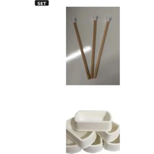 25CM Ahşap Tünek + Muhabbet Kusu Yer Mamalık 5ADET Kuş Seti