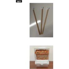 25CM Ahşap Tünek + Akıllı Yemlik Kuş Seti