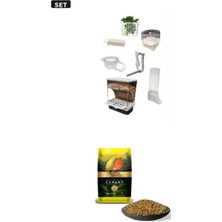Kuş Suluğu + Akıllı Yemlik + Banyoluk… + Premium Kanarya Yemi 1kg Kuş Seti