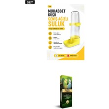 Muhabbet Kuşu Suluğu Geniş Ağız Suluk + Premium Kalamar Kemiği Orta Boy Kuş Seti