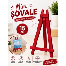 Tombi-X Kırmızı Mini Dekoratif Şövale 15 cm – Masaüstü Fotoğraf ve Kart Standı