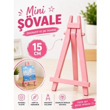 Tombi-X Açık Pembe Mini Dekoratif Şövale 15 cm – Masaüstü Fotoğraf ve Kart Standı