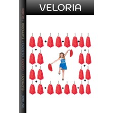 Veloria 12 Çift Kırmızı Renk Okul Gösteri Ponponları Çocuk Eğlencesi Sahne Aksesuarı