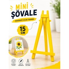 Tombi-X Sarı Mini Dekoratif Şövale 15 cm – Masaüstü Fotoğraf ve Kart Standı