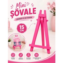 Tombi-X Pembe Mini Dekoratif Şövale 15 cm – Masaüstü Fotoğraf ve Kart Standı