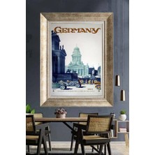 Giyense Tablo Germany Berlin Yazılı Vintage Şehir ve Mimari Afişi Çerçeveli Duvar Tablosu Modern Poster