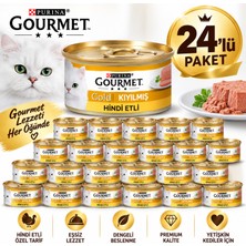 Gourmet Gold Kıyılmış Hindili Yetişkin Kedi Yaş Mama 24X85G