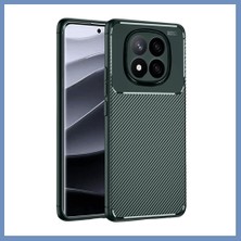 Yuva Izi Redmi Note 14 Pro 4g Uyumlu Kılıf Auto Focus Karbon Kapak - Koyu Yeşil Ajs