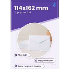 Beyaz Yapışkanlı Klasik Mektup Zarfı 114X162 mm 70 gr Davetiye Resmi Yazışma Posta Mat
