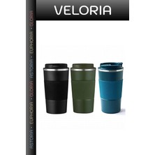 Veloria Premium Çelik Termos Yeşil 3303 Kadın Hediyesi Kamp Aksesuarı