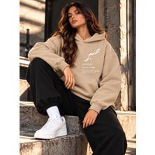 Hai Collection Haı Collectıon Sabır Baskılı Kapüşonlu Sweatshirt Oversize Unisex Hoodie Çok Renkli