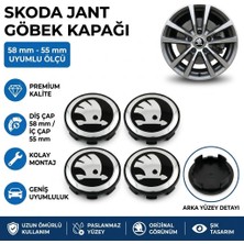 Memo Digital Universal Skoda Jant Göbek Kapağı 58MM - 55MM
