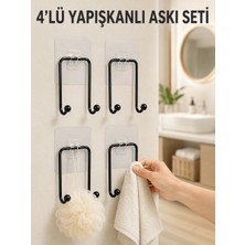 Maesko 4'lü Yapışkanlı Askı Seti Mutfak Banyo ve Ev Için Duvar Askısı