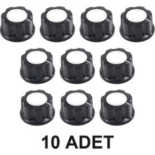 Devremarkt 10 Adet Pot Başlığı 16MM Potansiyometre Düğmesi Knob Siyah Ses Ayar Topuz Amfi Mikser Dimmer Enkoder 6mm Mil
