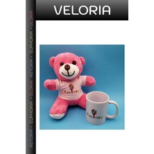 Veloria Sürpriz Kutlama Neşeli Sunum Günün Anlamı Happy Birthday Tasarım Pembe Ayıcık ve Kupa Seti