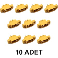 Devremarkt 10 Adet XT60 Panel Montaj Tip Erkek Konnektör Lityum Lipo Pil Akü Batarya Bağlantı Konnektörü Rc Esc Motor Drone Model Uçak Bot Quadcopter Multicopter