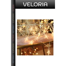 Veloria Delux Serisi Işıklı Dekor Oda Lambası Yıldız 5m 28 LED Gün Işığı Yıldız BOYUTU35CM MZ1616